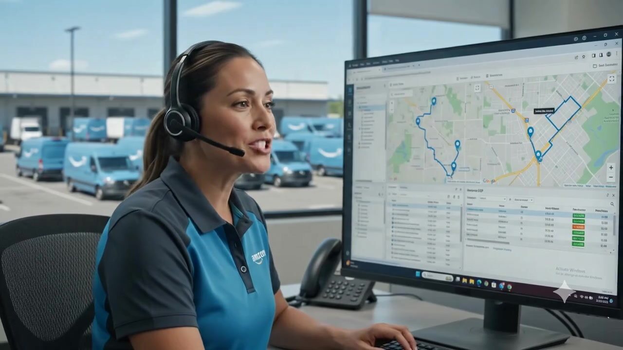 Back-office support team coordinating fleet operations on screens