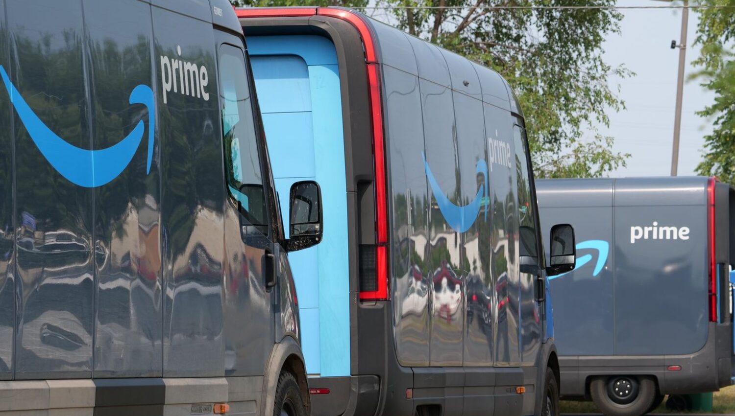Delivery van on an urban road during a daytime delivery run